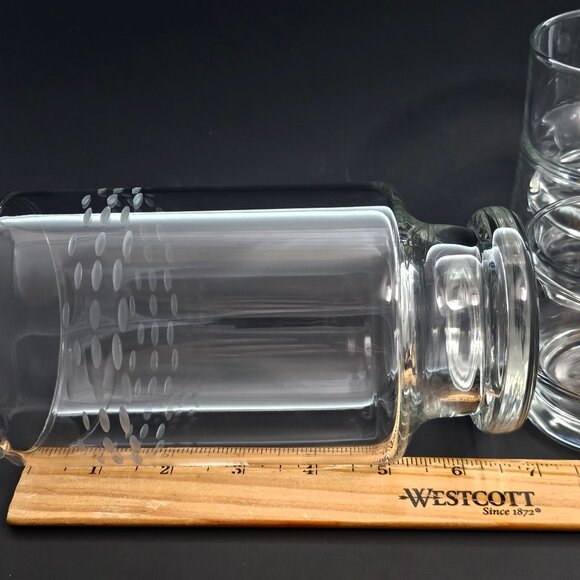 Princess House Heritage Cocktail Pitcher 6 Glasses & Stir Stick server beaker - Picture 9 of 11